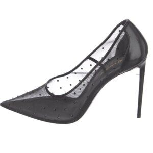 Saint Laurent Anja Black Rhinestone Mesh Pump EU 40